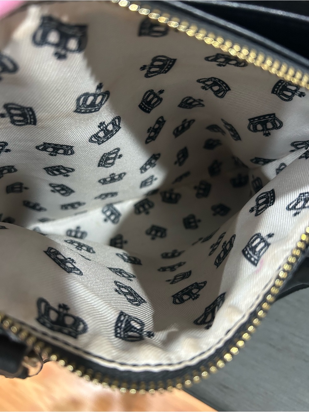 Juicy Couture Black Embossed Logo Tote with Gold Hardware - Picture 12 of 12